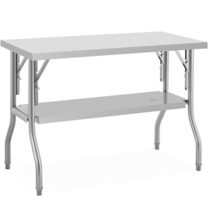 Stół cateringowy laboratoryjny składany z półką STAL 140 kg 120 x 60 cm