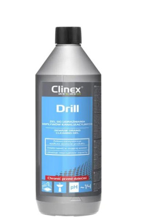 Clinex Drill Żel Do Udrażniania Rur 1l I Odpływów Kuchennych I Łazienkowych