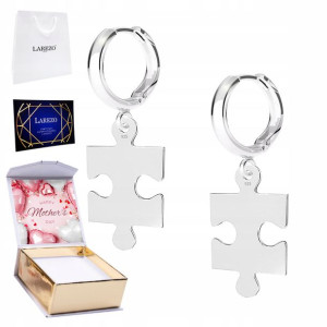 Kolczyki srebrne + NADRUK Puzzel 925