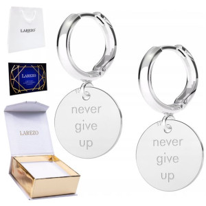 Kolczyki srebrne Never Give Up 925