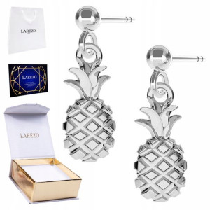 Kolczyki srebrne Owoc Ananas 925