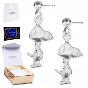 Kolczyki srebrne Snoopy Pies Piesek 925