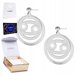 Kolczyki srebrne Znak Zodiaku Rak 925