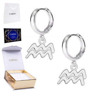 Kolczyki srebrne Znak Zodiaku Wodnik 925