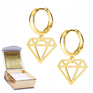 Kolczyki złote + GRAWER Diament Diamencik 925