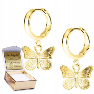 Kolczyki złote + GRAWER Motyl Motylek 925