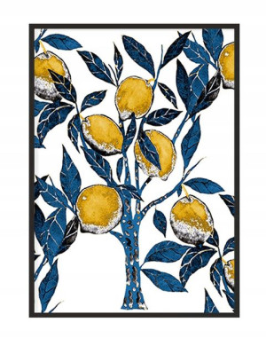 OBRAZ PLAKAT W RAMIE 53x73 cm Cytryny P1264