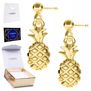 Kolczyki złote Owoc Ananas 925