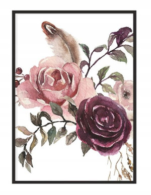 OBRAZ PLAKAT W RAMIE 43x33 cm Kwiaty P1226