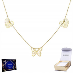 Celebrytka złota naszyjnik 925 Motylek Serce