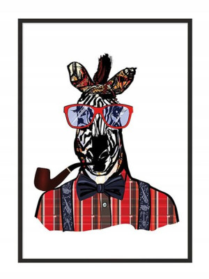 OBRAZ PLAKAT W RAMIE 53x73 cm Pan Żyrafa P837