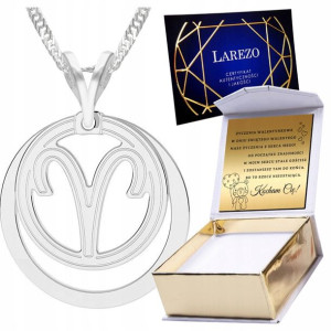 Naszyjnik srebrny + GRAWER 925 Znak Zodiaku Baran