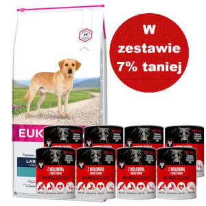 EUKANUBA Adult Labrador Retriever 12kg + Mr.BIG kawałki w sosie z wołowiną