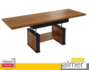 Duża Ława Ławostół Stół L62 Orzech Ecco Czarny 130/210x80 Rozkładany