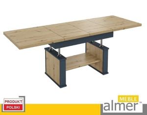 Ława Ławostół Stół L62 Dąb Artisan Grafit 130/210x80 Rozkładana