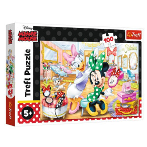 Trefl Puzzle 100el. / Minnie Mouse / Minnie w salonie kosmetycznym