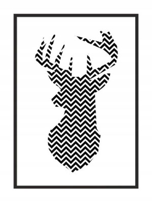 OBRAZ PLAKAT W RAMIE 33x43 cm Jeleń P988