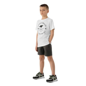 T-shirt chłopięcy 4F HJL22 JTSM003 biały