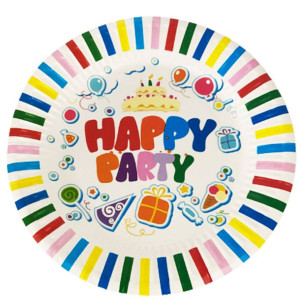 Talerzyki Jednorazowe Papierowe HAPPY PARTY 6szt.