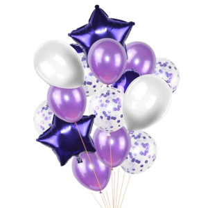 Zestaw balonów fiolet biel 42 szt.