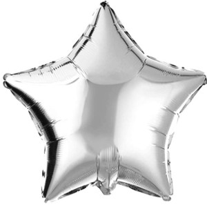Balon Foliowy Gwiazdka Srebrna 45cm