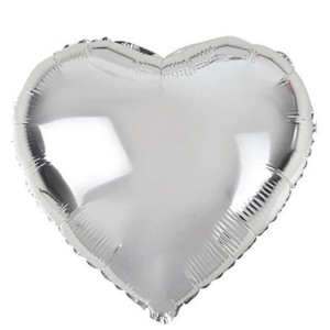 Balon Foliowy Serce Srebrne 45cm