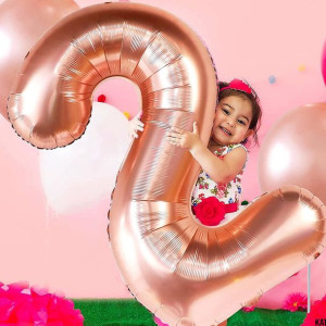 Balon Foliowy Cyfra 2 Rose Gold 40cm
