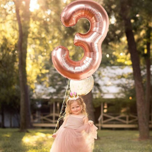 Balon Foliowy Cyfra 3 Rose Gold 40cm