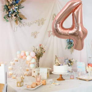Balon Foliowy Cyfra 4 Rose Gold 40cm