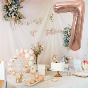 Balon Foliowy Cyfra 7 Rose Gold 40cm