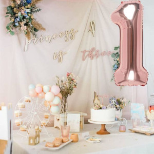Balon Foliowy Cyfra 1 Rose 100cm