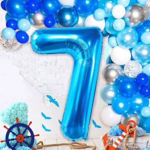 Balon Foliowy Cyfra 7 Niebieski 45cm