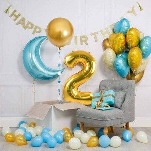 Balon Foliowy Cyfra 2 Złoty 80cm