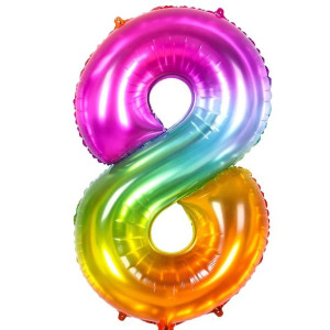Balon Foliowy Cyfra 8 Kolorowy 100cm