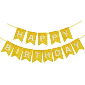 Girlanda Urodzinowa Happy Birthday Złota