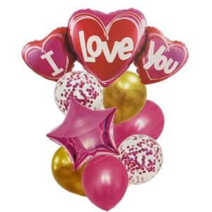 Zestaw Balonów Serce I Love You 8szt.