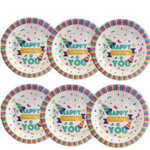 Talerzyki Jednorazowe Papierowe HAPPY PARTY 6szt.