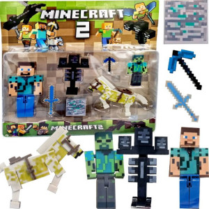 MINECRAFT Duży Zestaw Figurek + Akcesoria