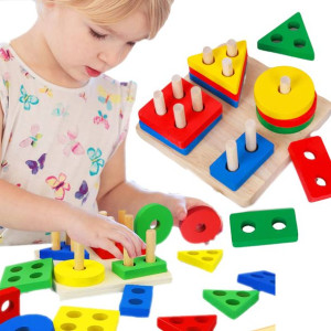 Drewniana Układanka Edukacyjna Sorter Kształty