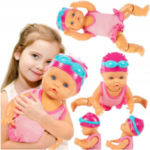 Pływająca Lalka Bobas Do Wody W Strój Czepek 33 Cm