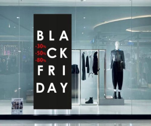 Naklejka BLACK FRIDAY -% na witrynę 95x40cm BF006
