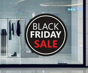 Naklejka BLACK FRIDAY, SALE na witrynę 45cm BF002