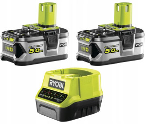 RYOBI ZESTAW AKUMULATOR 2 x 5,0 Ah + Ładowarka 18V