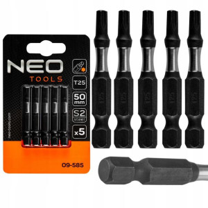 Bit Końcówka Udarowa Torx T25 50mm 5szt Bity Neo