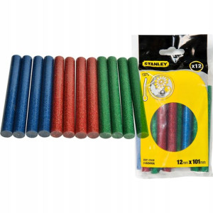 Klej Termotopliwy Kolorowy 11mm 12szt Stanley