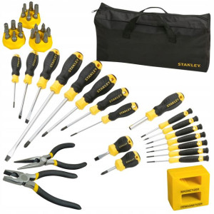 STANLEY 62-114 ZESTAW WKRĘTAKI bity szczypce 39el