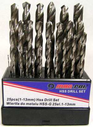 Wiertła Do Metalu Tytanowe 25 Szt 1-13mm Wiertło