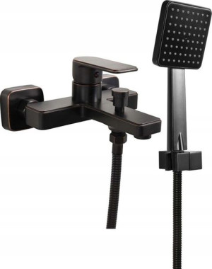 Bateria Wannowa Czarna Kran Mosiądz Retro Black 3