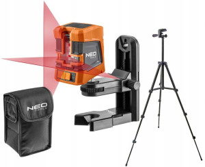 Neo Laser Krzyżowy Poziomica 15m Etui+statyw+uchwy