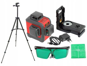 LASER krzyżowy PROLINE 3wiązki 3D 360 ZIELONY +sta